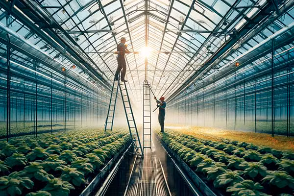 Nettoyage de serres urbaines et agricoles
