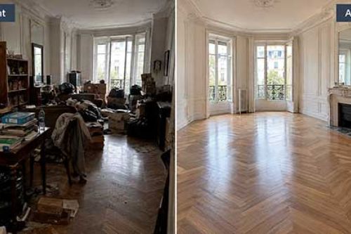 Décontamination, désinfection et nettoyage après décès d’un appartement de 60 m² à Paris 8e