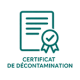 icone nova clean : certificat de décontamination